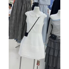 批发韩系学院风娃娃领连衣裙女春夏黑减龄小个子内搭外穿无袖a字短裙