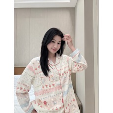 批发大码睡衣女<b class='q'>加肥</b><b class='q'>加大</b>250斤波点蝴蝶结宽松睡衣女长袖长裤休闲睡衣