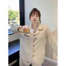 批发大码<b class='q'>睡衣</b>女250斤可穿空气层夹<b class='q'>棉</b>保暖撞色翻领刺绣可爱家居服