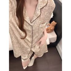 批发加肥加大260斤胖MM<b class='q'>睡衣</b>女高级感中国风白茶素描冰丝翻领家居服