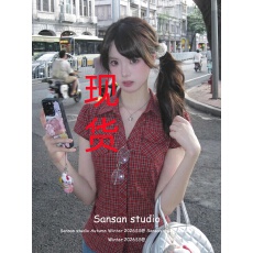 批发韩系<b class='q'>格子</b>短袖<b class='q'>衬衫</b>女初夏季穿搭口袋<b class='q'>衬衣</b>掐腰显瘦学院风多巴胺上衣