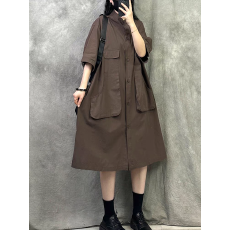 批发官方图 非实拍 法式气质感高级连衣裙夏季大码显瘦衬衫裙子