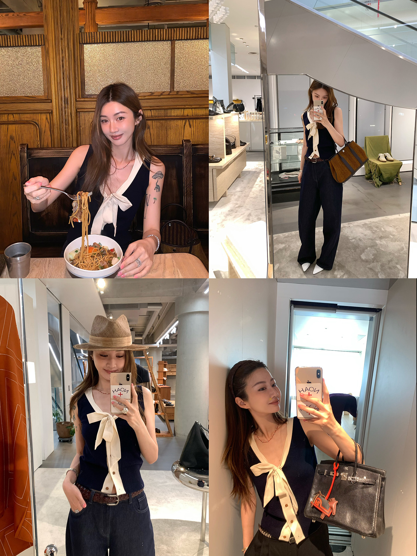 vcruan A 그리스어 형제 west 여왕 어머니 천 골드 나비 매듭 니트 조끼 rz261078