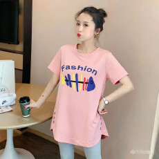 批发实拍现~孕妇夏装套装2026新款宽松短袖t恤孕妇上衣女潮妈两件套