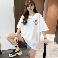 批发现纯棉孕妇上衣夏装宽松时尚款外穿<b class='q'>大码</b>短袖t恤中长款网红兔套装