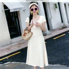 批发现孕妇装夏装连衣裙2026新款韩版温柔风显瘦遮肉中长款短袖裙子