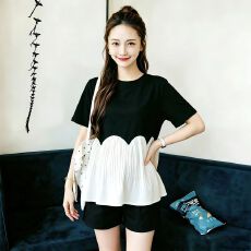 批发实拍现<b class='q'>孕妇装</b>夏季上衣新款韩版时尚设计感百搭宽松短袖娃娃衫<b class='q'>T</b><b class='q'>恤</b>
