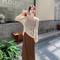 批发小香风镂空罩衫套装裙女2026春秋新款超火高级感吊带<b class='q'>连衣裙</b><b class='q'>两件套</b>