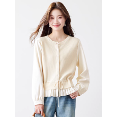 批发今年流行爆款毛衣<b class='q'>打底衫</b>女新款春秋季显瘦拼接假两件短款针织上衣