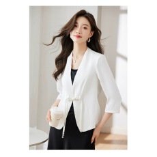 批发新中式国风西装外套女夏季薄款2025新款休闲小个子<b class='q'>七分袖</b>西服上衣