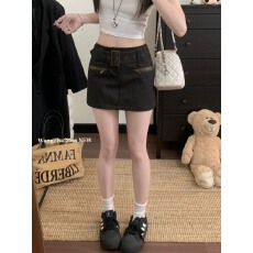 批发实拍实价  方扣腰带半身<b class='q'>裙</b>女夏季包臀<b class='q'>裙</b>A字短<b class='q'>裙</b>小众设计感低腰<b class='q'>裙</b>
