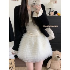 批发实拍实价  美式辣妹性感小众别致网纱半身裙高腰蕾丝<b class='q'>蓬蓬裙</b>蛋糕裙