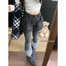 批发实拍实价 秋冬新款高级感英伦风<b class='q'>短裤</b>美式中古风靴裤深咖色热裤