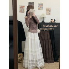 批发实拍实价 春夏高级感木耳边网纱半身<b class='q'>裙</b>高腰百搭显瘦大摆蓬蓬<b class='q'>裙</b>