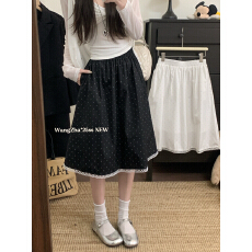 批发实拍实价韩系休闲风波点半身裙2026春夏减龄百搭设计感短裙花苞裙