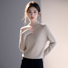 批发套头半高领打底长袖针织衫女2025秋冬新款修身经典内搭毛衣
