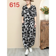 批发【女神新衣】2026洋气大码<b class='q'>套装</b>胖MM印花时尚宽松显瘦<b class='q'>哈伦裤</b>两件套