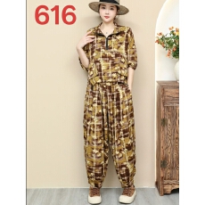 批发【女神新衣】2026洋气大码<b class='q'>套装</b>胖MM印花时尚宽松显瘦<b class='q'>哈伦裤</b>两件套