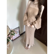 批发银座muse裙 日系系带罩衫 <b class='q'>无袖</b>背心针织连衣裙两件套