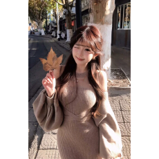 批发<b class='q'>日系</b>系带罩衫套装裙女无袖背心针织<b class='q'>连衣裙</b>两件套