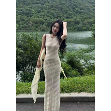 批发新款<b class='q'>夏</b>季慵懒风镂空显瘦通勤连衣裙女披肩罩衫套装