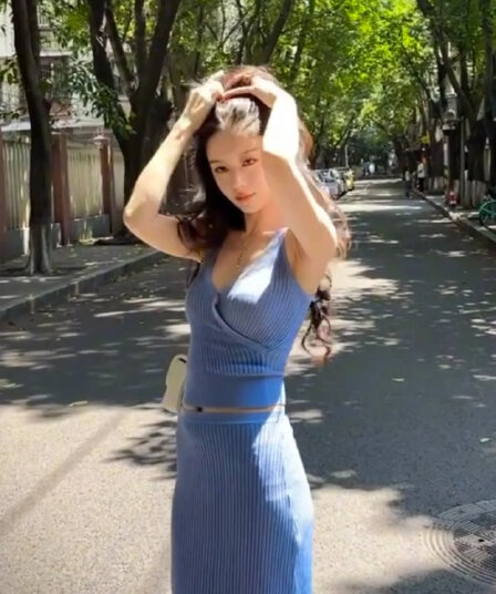 빛 요리 한 로얄 자매 착용 가져 가라. 세트 여성 프랑스식 품격 고급 센스 파란색 캐미솔 타이트 스커트 반신 스커트 투피스 세트