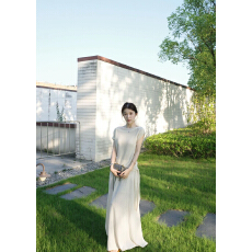 批发智感呼吸套装莱赛尔亚麻收腰短袖+A字散摆<b class='q'>半身裙</b>懒人套装