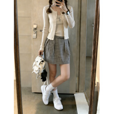 批发实拍韩系温柔风超好看开衫吊带上衣半身裙套装新款漂亮小套装