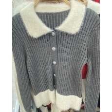 批发已出货法式小香风拼接长袖毛织女2025秋冬高级感夹花气质修身<b class='q'>外套</b>