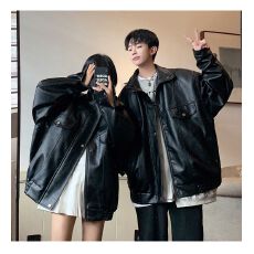 批发2025春秋翻领<b class='q'>皮衣</b>外套男<b class='q'>真皮</b>机车痞帅美式复古青少年休闲潮牌夹克