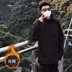 批发【夹棉款】冲锋衣工装外套男防风夹克<b class='q'>春</b>秋潮牌宽松美式休闲情侣