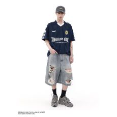 批发【球衣T恤250克】休闲运动V领球衣短袖男<b class='q'>夏</b>季速干情侣T恤2025新款