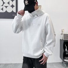 批发设计感垫肩卫衣男生<b class='q'>春</b>秋款高领连帽外套美式重磅2025新款秋季衣服