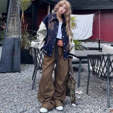 批发【原版重磅400克毛呢全身刺绣毛尼夹克】春秋新款棒球<b class='q'>服</b>外套潮
