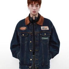 批发牛仔外套新款高端2024秋季翻领夹克潮牌工装感<b class='q'>夏</b>款上衣百搭潮