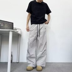 批发连头包边【塔丝隆复合】阔腿运动裤男女2025夏季流行潮流<b class='q'>新款</b>休闲