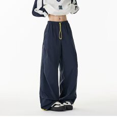 批发包边工艺【高密塔丝隆】直筒阔腿休闲裤男女宽松潮流<b class='q'>百搭</b>运动长裤