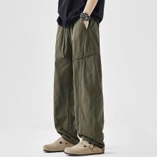 批发立体包边【斜纹复合】宽松工装休闲裤男款2025年裤子<b class='q'>夏</b>季新款长裤