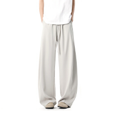 批发纯色休闲裤男款2025<b class='q'>夏</b>季穿搭宽松直筒裤子美式百搭慵懒风拖地长裤