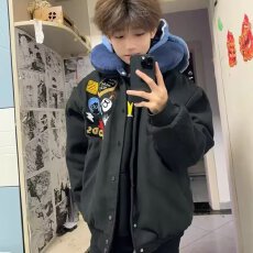 批发【原版龙凤尼350克毛巾绣】春秋棒球<b class='q'>服</b>外套男女休闲百搭刺绣夹克