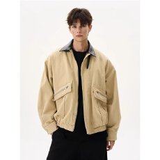 批发2025美式复古巴恩风工装大口袋潮牌外套女早春秋新款长袖翻领夹克