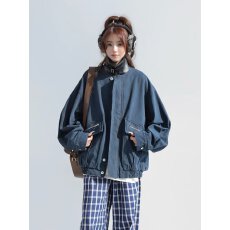 批发美式复古巴恩风工装大口袋潮牌外套女早春秋新款长袖翻领夹克