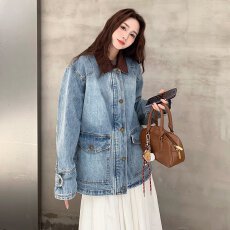 批发<b class='q'>牛仔外</b><b class='q'>套男</b>2025新款秋冬季宽松休闲百搭开衫情侣复古工装夹克上衣