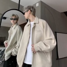 批发麂皮绒外套男款秋季高级感大码宽松工装夹克潮牌复古2025