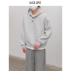 批发【原版华棉复合高质量】卫衣男女<b class='q'>秋</b>季长袖翻领宽松情侣款设计感