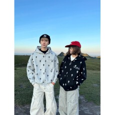 批发【原版华棉复合高质量】卫衣男女<b class='q'>秋</b>季长袖翻领宽松情侣款设计感