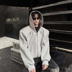 开衫连帽外套男士春秋款黑色休闲上衣秋季新款棉质运动卫衣男