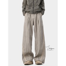 批发【原版面料高质量<b class='q'>西裤</b>头后松紧】休闲裤<b class='q'>男</b>美式设计感宽松阔腿裤子