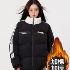 批发【夹棉加绒棉衣】棉衣男女2025冬季新款面包服防寒棉袄羽绒棉外套