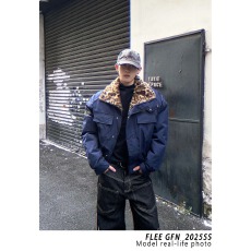 批发【小牛津复合原版豹纹毛夹棉】2025年冬季新款加厚保暖棉服外套